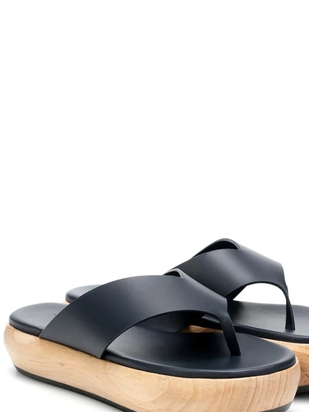 NEOUS Eryncina navy wood flatform sandal - Picture 2 of 5